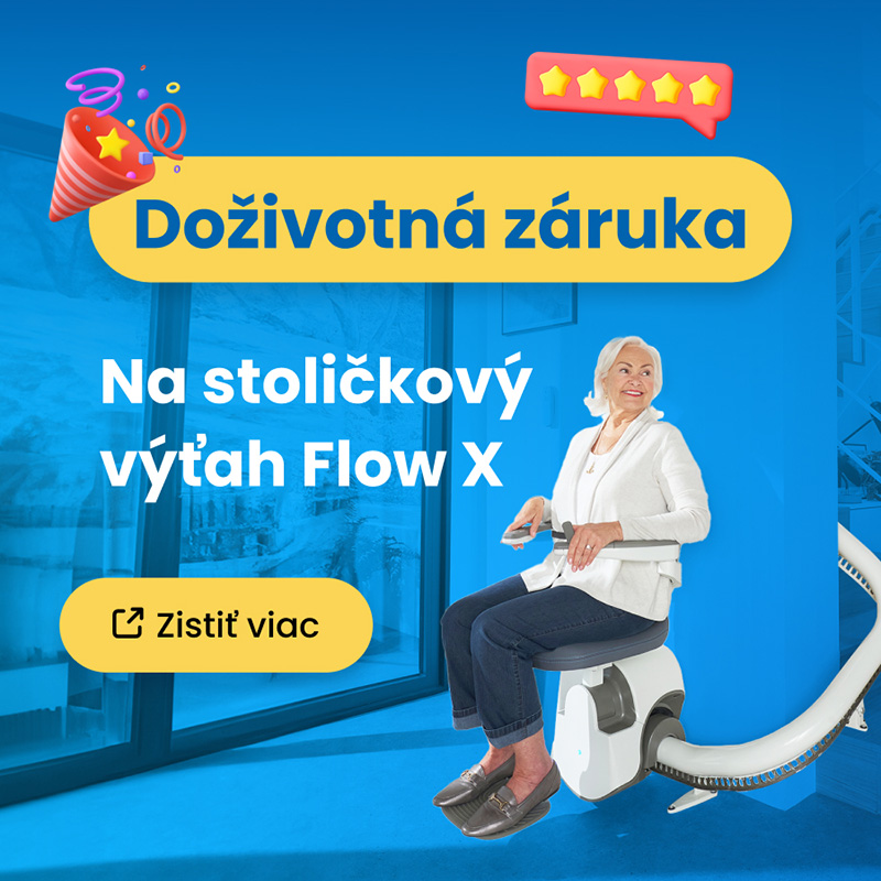 Doživotná záruka na stoličkový výťah Flow X